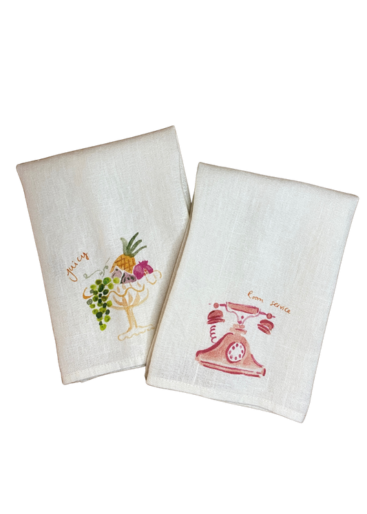 Linen Napkin Set of Two - Very Fruity & Room Service